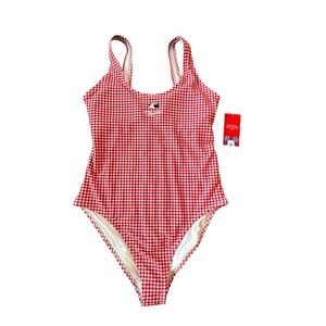 Old Navy Disney Minnie Mouse Red Gingham One Piece Swimsuit Women's M New